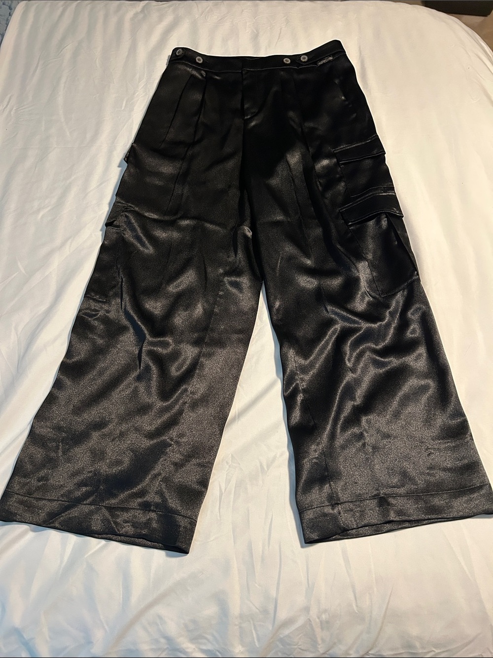a new day Black Wide-Leg Cargo Trousers
